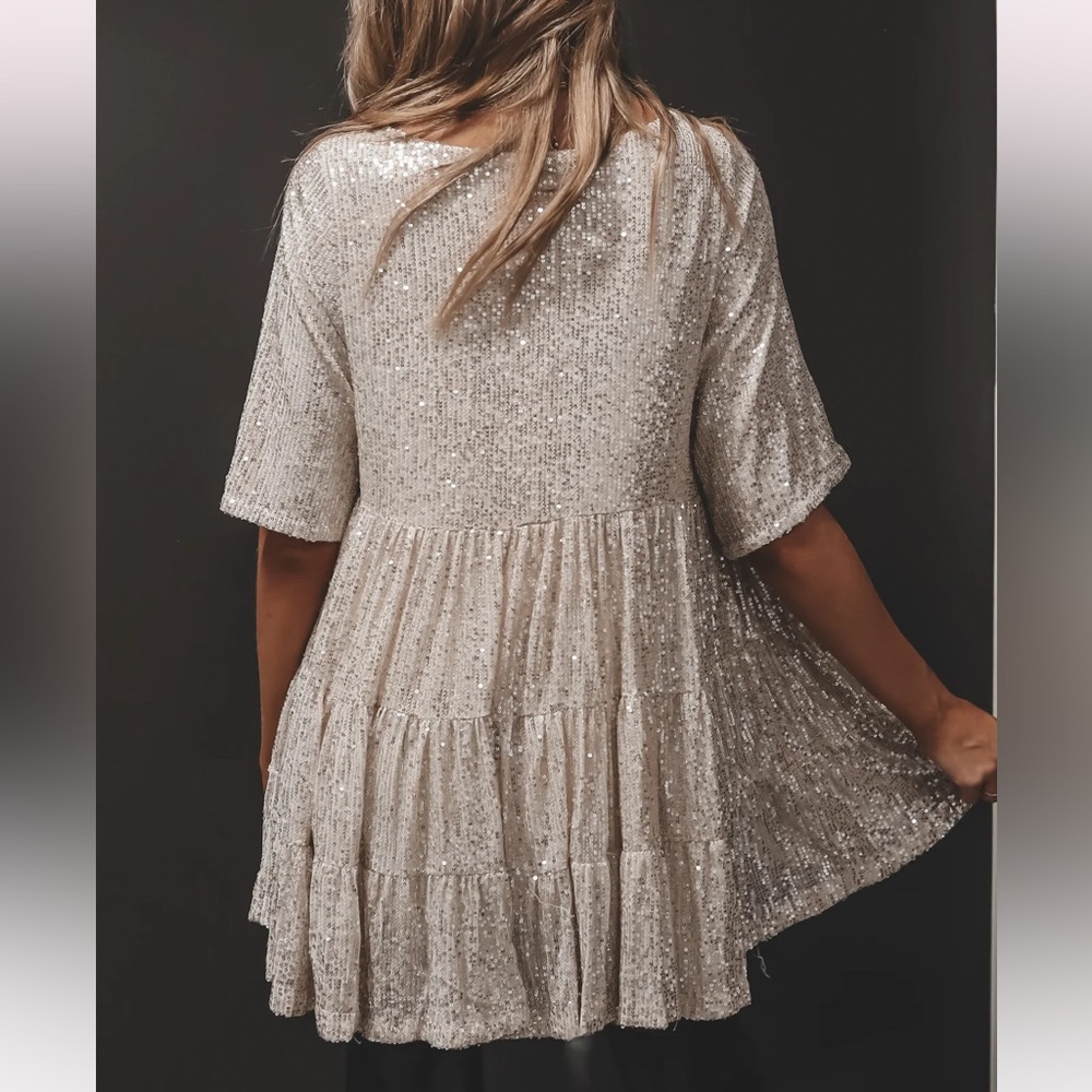 MY QUEEN SEQUIN BABY DOLL DRESS Amazing Lace - Picture 3 of 8